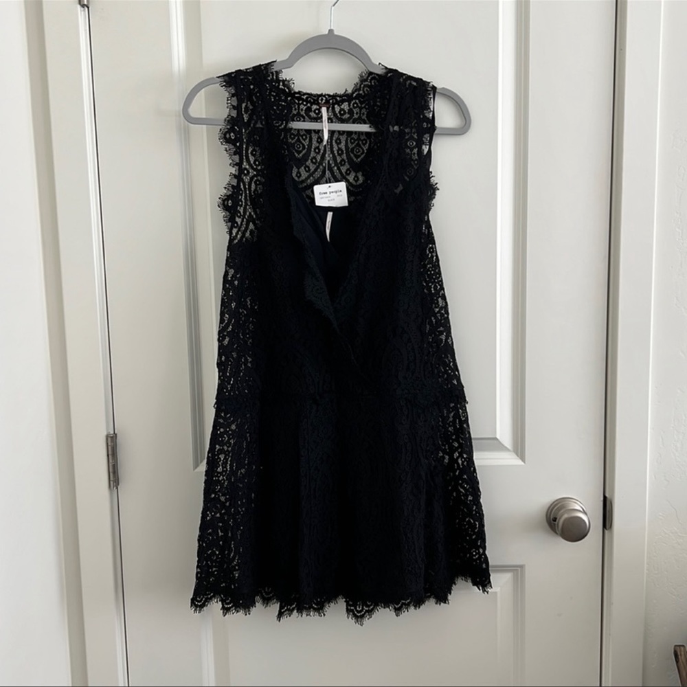 NWT Free People Lace Dress - Black (XS)